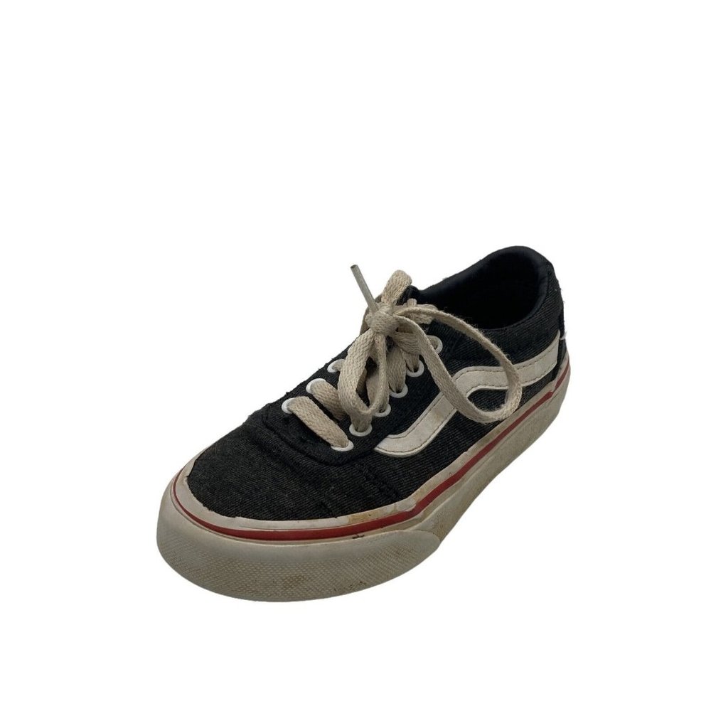 Vans Boys Off The Wall 508731 Black Low Top Lace Up Round Toe Sneaker Shoes 11